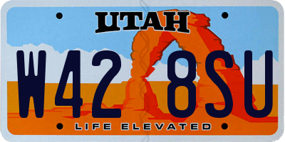 UT license plate W428SU