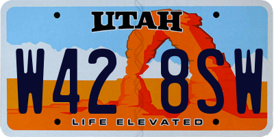 UT license plate W428SW