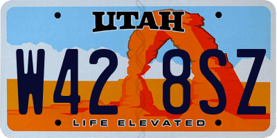 UT license plate W428SZ