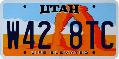 UT license plate W428TC