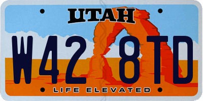 UT license plate W428TD