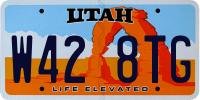 UT license plate W428TG