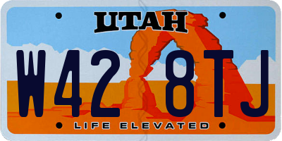 UT license plate W428TJ