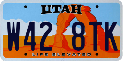 UT license plate W428TK