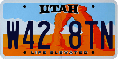 UT license plate W428TN