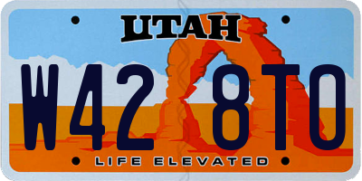 UT license plate W428TO