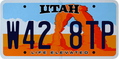 UT license plate W428TP