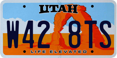 UT license plate W428TS