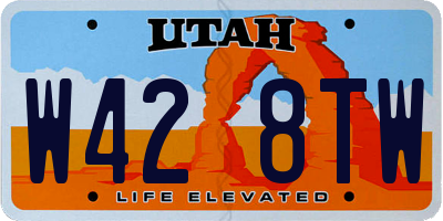 UT license plate W428TW