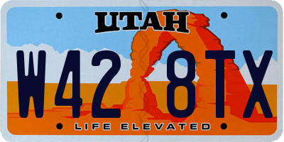 UT license plate W428TX