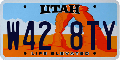 UT license plate W428TY