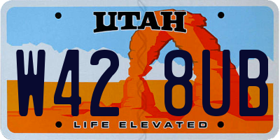 UT license plate W428UB