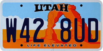 UT license plate W428UD