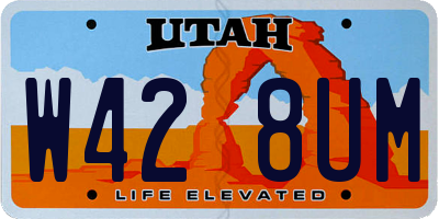 UT license plate W428UM