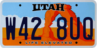 UT license plate W428UQ