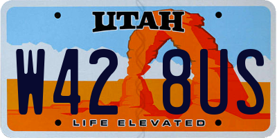 UT license plate W428US