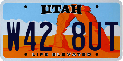 UT license plate W428UT