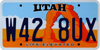UT license plate W428UX