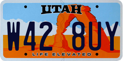 UT license plate W428UY