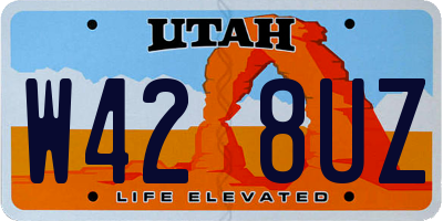 UT license plate W428UZ