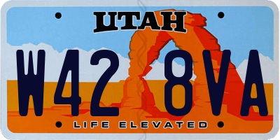 UT license plate W428VA
