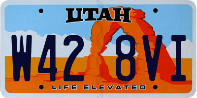 UT license plate W428VI