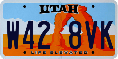 UT license plate W428VK
