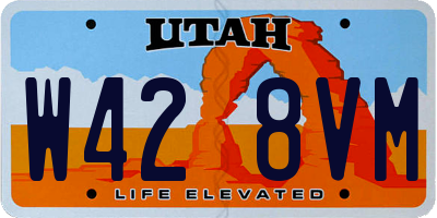 UT license plate W428VM