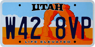 UT license plate W428VP