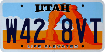 UT license plate W428VT