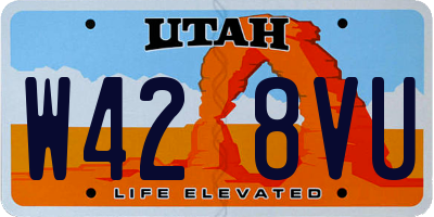 UT license plate W428VU