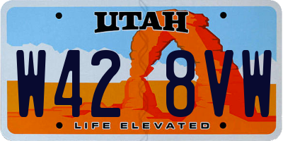 UT license plate W428VW