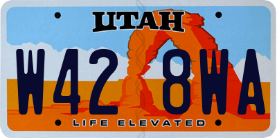 UT license plate W428WA