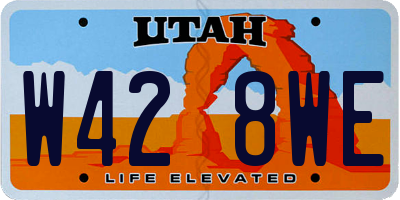 UT license plate W428WE