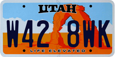 UT license plate W428WK