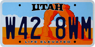 UT license plate W428WM