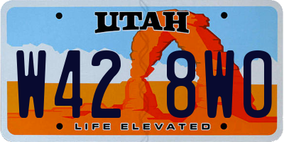 UT license plate W428WO