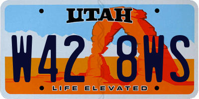 UT license plate W428WS