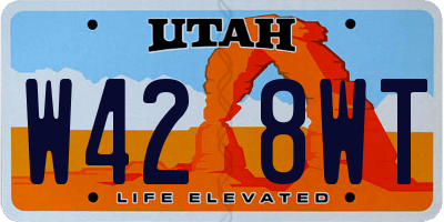 UT license plate W428WT