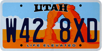 UT license plate W428XD