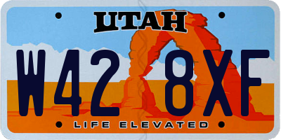 UT license plate W428XF