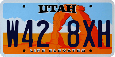UT license plate W428XH