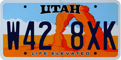 UT license plate W428XK