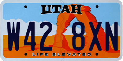 UT license plate W428XN