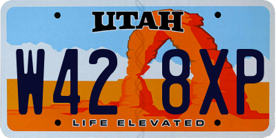 UT license plate W428XP