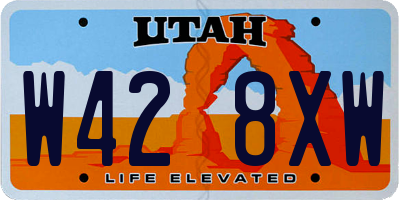 UT license plate W428XW