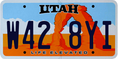 UT license plate W428YI