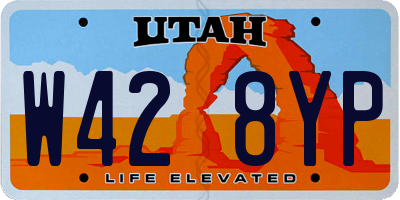 UT license plate W428YP