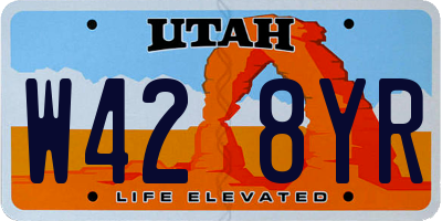 UT license plate W428YR
