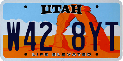 UT license plate W428YT